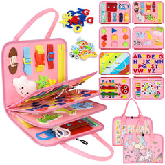 Toddler Busy Board Montessori Toys Sensory Board Educational Activities for Learning Fine Motor Skills Gifts for Girls Boys Toddlers Travel Toys for Airplane CarFairy Horse