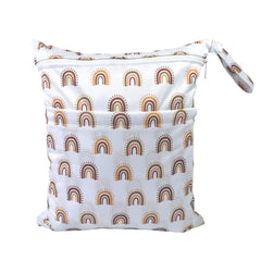 Cartoon Print Baby Double Zipper Diaper Bag (Washable)