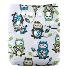 Baby Cloth Diapers with Double Buttons, Leak-Proof PUL