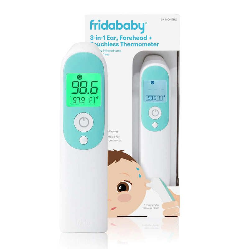 Frida Baby Thermometer 3-in-1 Infrared Thermometer for Ear Forehead & Touchless FSA/ HSA Eligible Fever Thermometer for Baby Infants Toddlers Kids & Adults
