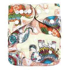 Baby Cloth Diapers with Double Buttons, Leak-Proof PUL
