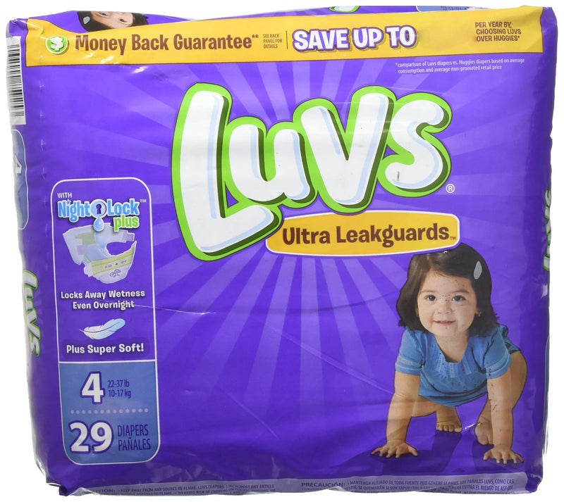 Luvs with Ultra Leakguards Size 4 Diapers 29 ea