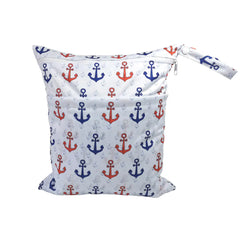 Cartoon Print Baby Double Zipper Diaper Bag (Washable)