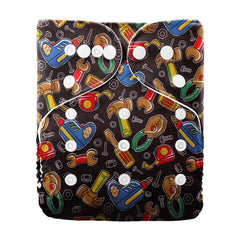 Baby Cloth Diapers with Double Buttons, Leak-Proof PUL