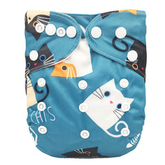 Baby Cloth Diapers with Double Buttons, Leak-Proof PUL