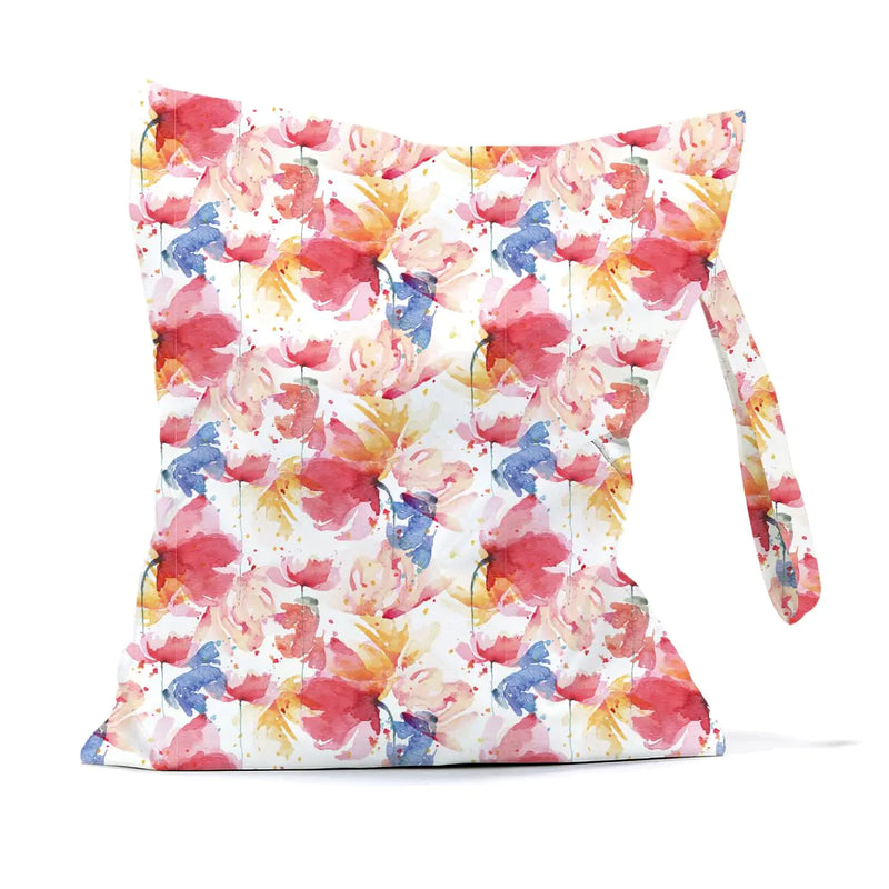 JRHung Waterproof Wet Bag Reusable Cloth Diaper Wet Dry Bag Large Travel Laundry Bag Dirty Clothes Bathing Suit Workout Bag for Gym Swimsuit Swimming Yoga Travel Pool Beach (Flower Floral Decor 3)