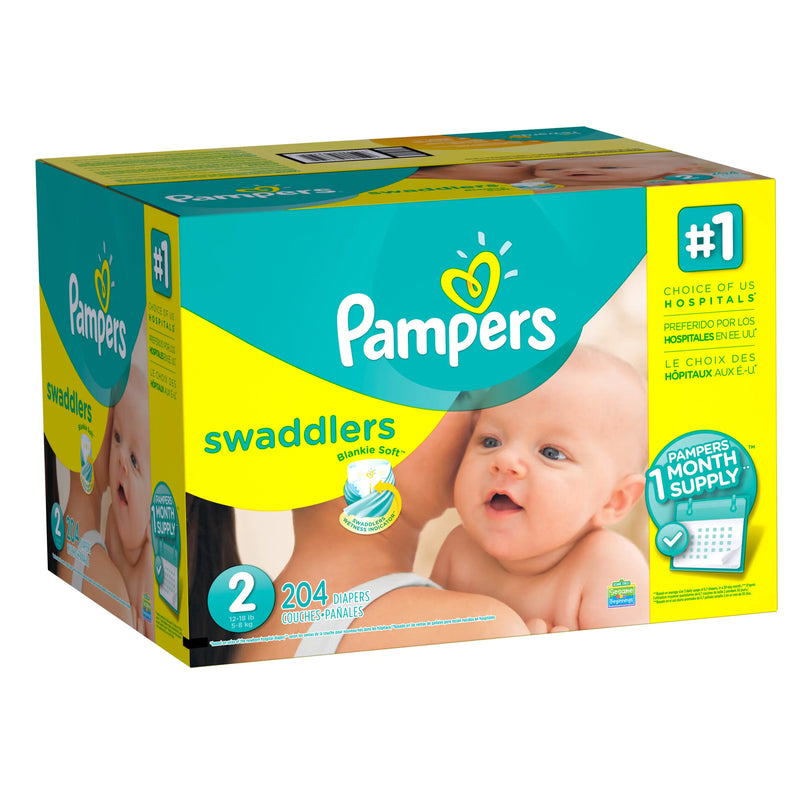 Pampers Swaddlers Diapers Size 2 204 Count (One Month Supply)
