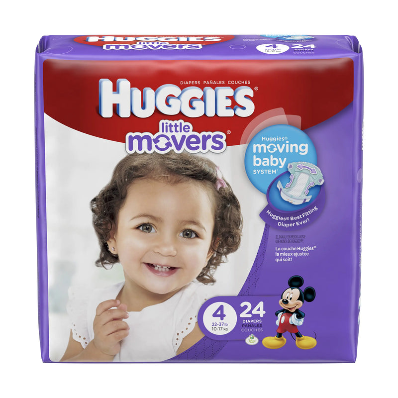 HUGGIES Little Movers Diapers Size 4 24 Count (Packaging May Vary)