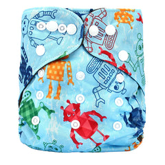 Baby Cloth Diapers with Double Buttons, Leak-Proof PUL
