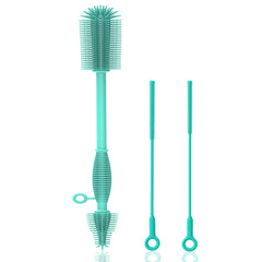 Bottle Brush and Straw Cleaner Set Silicone Soft Baby Bottle Cleaner BrushBendable Straw Cleaning BrushLong Handle Bottle Brushes for Cleaning (Green)