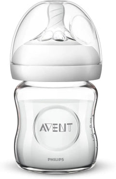 Philips AVENT Natural Glass Baby Bottle Clear 4 Oz