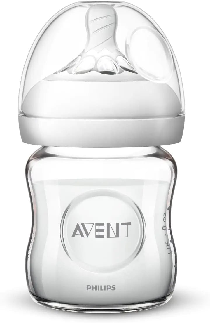 Philips AVENT Natural Glass Baby Bottle Clear 4 Oz