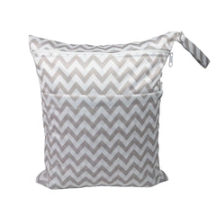 Cartoon Print Baby Double Zipper Diaper Bag (Washable)