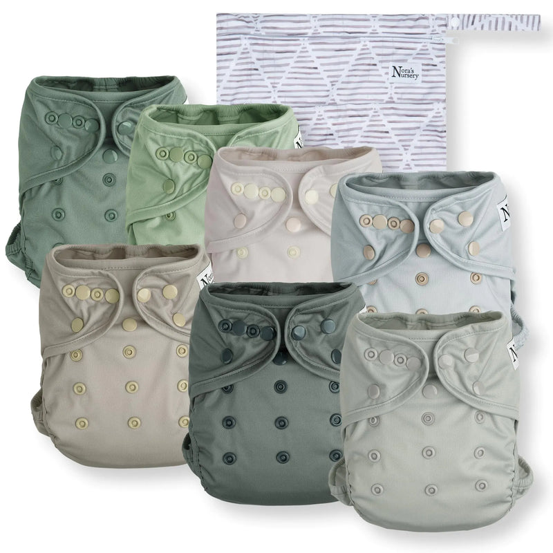 Noras Nursery Cloth Diaper Cover Washable Reusable Diaper Cover with Snap Closure Cloth Diaper Shell for Prefold Flat or Fitted Cloth Diaper Inserts Wet Bag Included Morning Dew