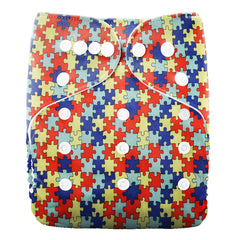 Baby Cloth Diapers with Double Buttons, Leak-Proof PUL