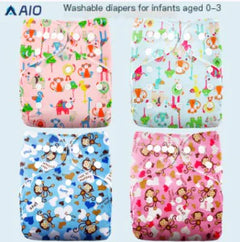 Baby Cloth Diapers with Double Buttons, Leak-Proof PUL