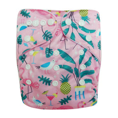 Baby Cloth Diapers with Double Buttons, Leak-Proof PUL